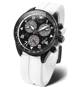 VOSTOK EUROPE SPACE RACE CHRONO LINE 6S30-325C744 – BIELY GUMOVÝ REMIENOK - SPACE RACE - ZNAČKY