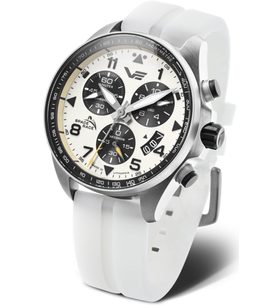 VOSTOK EUROPE SPACE RACE CHRONO LINE 6S30-325A743 – BIELY GUMOVÝ REMIENOK (S LUMINISCENČNÝM EFEKTOM) - SPACE RACE - ZNAČKY