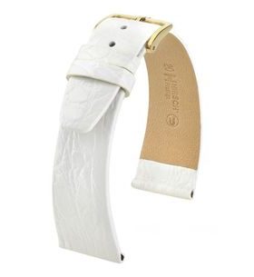 ŘEMÍNEK HIRSCH PRESTIGE 1 CROCODILE - BÍLÝ, LESK - REMIENKY - OSTATNÉ