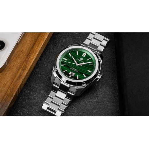 FORMEX ESSENCE FORTYTHREE AUTOMATIC CHRONOMETER MALACHITE STEEL BRACELET 0330.1.6390.100 - ESSENCE - ZNAČKY