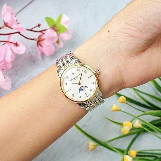 FREDERIQUE CONSTANT SLIMLINE LADIES MOONPHASE QUARTZ FC-206MPWD1S3B - SLIMLINE LADIES - ZNAČKY