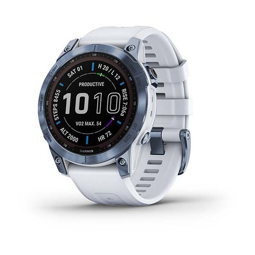 GARMIN FENIX 7 PRO SAPPHIRE SOLAR TITAN BLUE/ WHITE SILICONE BAND - 010-02540-25 - FENIX 7 - ZNAČKY