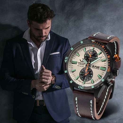 VOSTOK EUROPE ALMAZ CHRONO LINE 6S11-320C677 - ALMAZ SPACE STATION - ZNAČKY