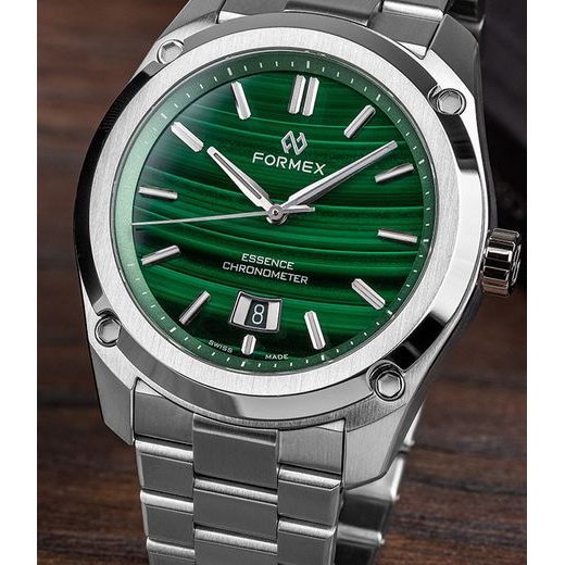 FORMEX ESSENCE FORTYTHREE AUTOMATIC CHRONOMETER MALACHITE STEEL BRACELET 0330.1.6390.100 - ESSENCE - ZNAČKY