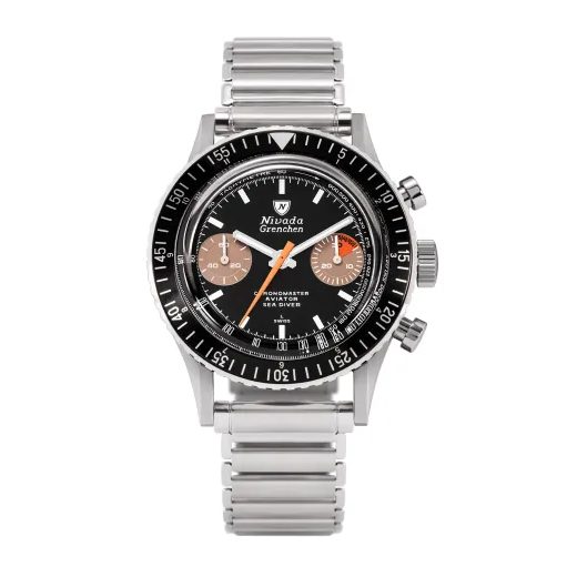 NIVADA GRENCHEN CHRONOMASTER WHITE ORANGE BOY INTER. BEZEL - MANUÁLNE - CHRONOMASTER - ZNAČKY