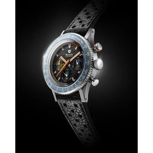 NIVADA GRENCHEN CHRONOKING MECAQUARTZ RACING CARBON - INTER. BEZEL - CHRONOMASTER - ZNAČKY