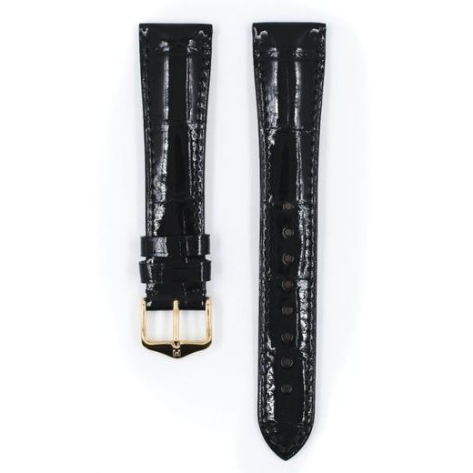 ŘEMÍNEK HIRSCH LONDON 1 ALLIGATOR - ČERNÝ, LESK - REMIENKY - OSTATNÉ