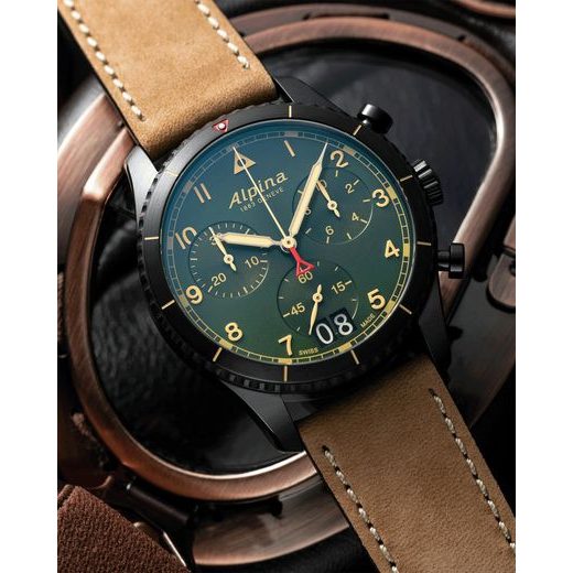ALPINA STARTIMER PILOT QUARTZ CHRONOGRAPH BIG DATE AL-372GR4FBS26 - STARTIMER PILOT CHRONOGRAPH - ZNAČKY