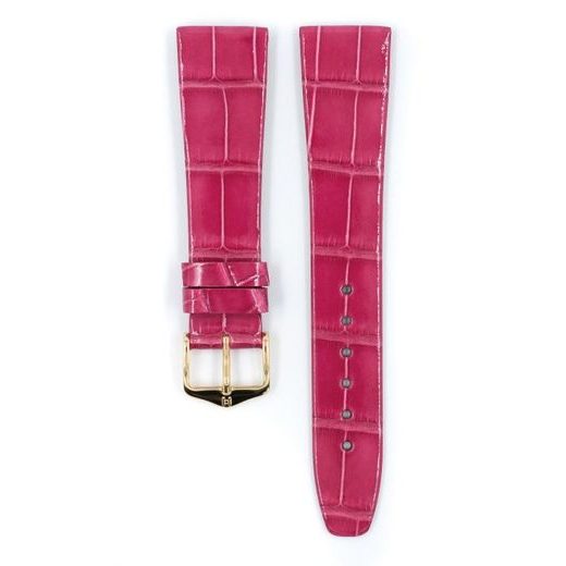 ŘEMÍNEK HIRSCH PRESTIGE 1 ALLIGATOR - TMAVĚ RŮŽOVÝ, LESK - REMIENKY - OSTATNÉ