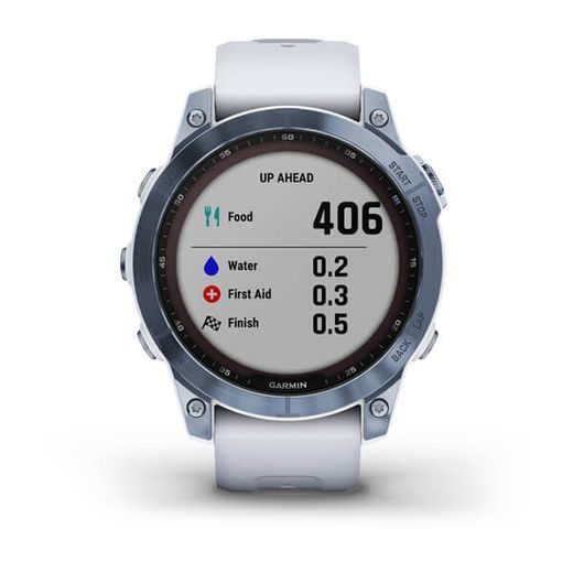 GARMIN FENIX 7 PRO SAPPHIRE SOLAR TITAN BLUE/ WHITE SILICONE BAND - 010-02540-25 - FENIX 7 - ZNAČKY