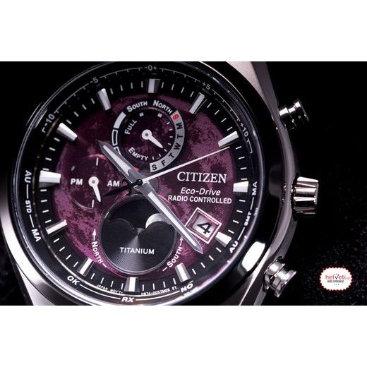 CITIZEN ECO-DRIVE RADIO CONTROLLED TSUKIYOMI MOONPHASE SUPER TITANIUM BY1018-80X - SUPER TITANIUM - ZNAČKY