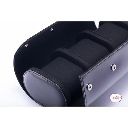 KOŽENÉ CESTOVNÉ PUZDRO HELVETI (ČIERNE) - BOXY NA HODINKY - OSTATNÉ