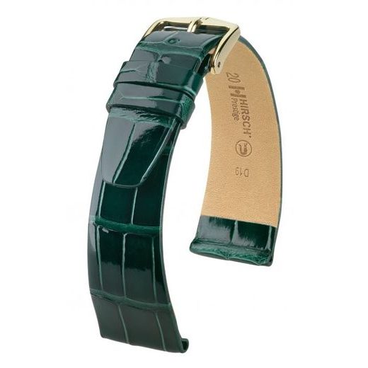 ŘEMÍNEK HIRSCH PRESTIGE 1 ALLIGATOR - TMAVĚ ZELENÝ, LESK - REMIENKY - OSTATNÉ