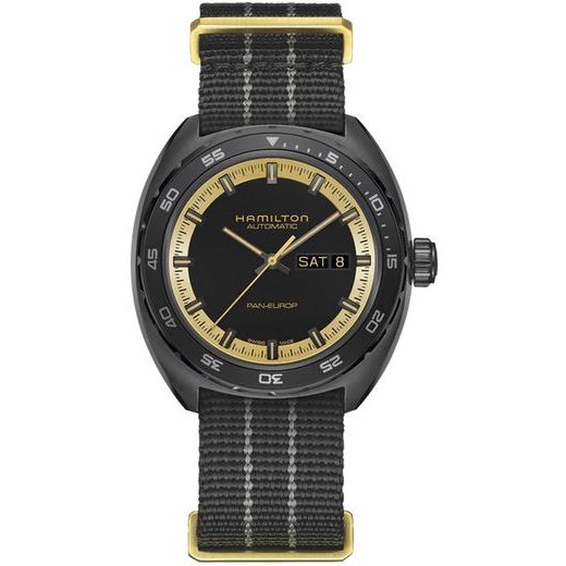 HAMILTON AMERICAN CLASSIC PAN EUROP BLACK & GOLD AUTO H35425730 - AMERICAN CLASSIC - ZNAČKY