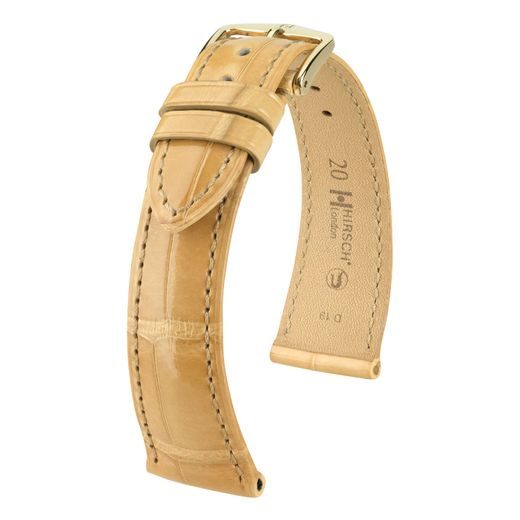 ŘEMÍNEK HIRSCH LONDON ALLIGATOR - BÉŽOVÝ, LESK - REMIENKY - OSTATNÉ