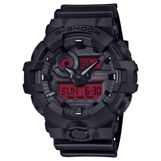CASIO G-SHOCK GA-700BBR-1AER BLACK AND BOLD RED SERIES - G-SHOCK - ZNAČKY