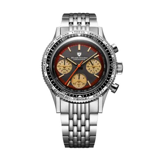 NIVADA GRENCHEN CHRONOKING RACING BLACK AMBER – INTER. BEZEL - CHRONOMASTER - ZNAČKY