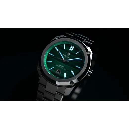FORMEX ESSENCE FORTYONE AUTOMATIC CHRONOMETER MALACHITE STEEL BRACELET 0334.1.6690.100 - ESSENCE - ZNAČKY
