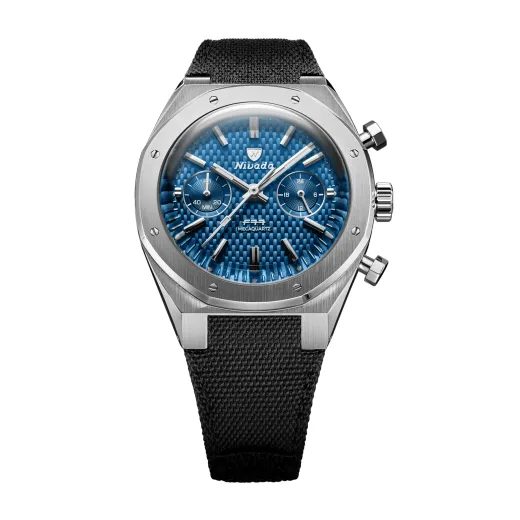 NIVADA GRENCHEN F77 CHRONOGRAPH MECAQUARTZ BLUE 38 MM - F77 - ZNAČKY