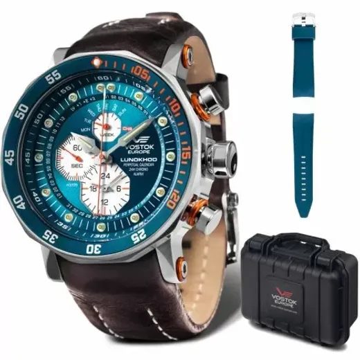 VOSTOK EUROPE LUNOCHOD-2 MULTIFUNCIONAL LINE YM86-620A636 – MODRÝ GUMOVÝ REMIENOK - LUNOCHOD-2 - ZNAČKY