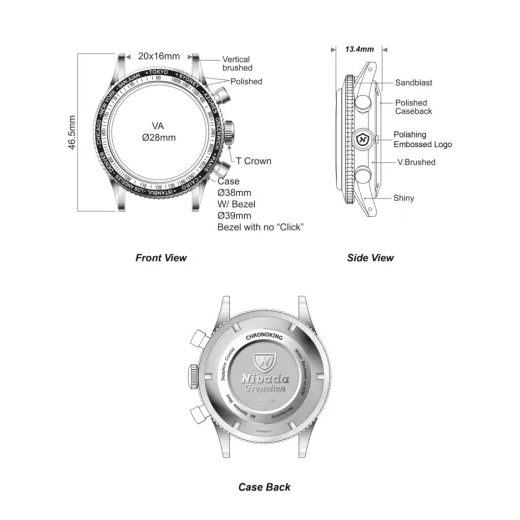 NIVADA GRENCHEN CHRONOKING MECAQUARTZ - INTER. BEZEL - CHRONOMASTER - ZNAČKY