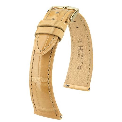 REMIENOK HIRSCH LONDON ALLIGATOR - BÉŽOVÝ, LESKLÝ - REMIENKY - OSTATNÉ