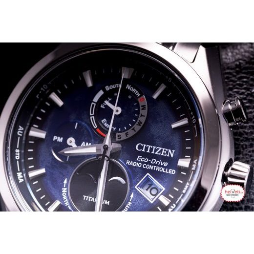 CITIZEN ECO-DRIVE RADIO CONTROLLED TSUKIYOMI MOONPHASE SUPER TITANIUM BY1010-81L - SUPER TITANIUM - ZNAČKY