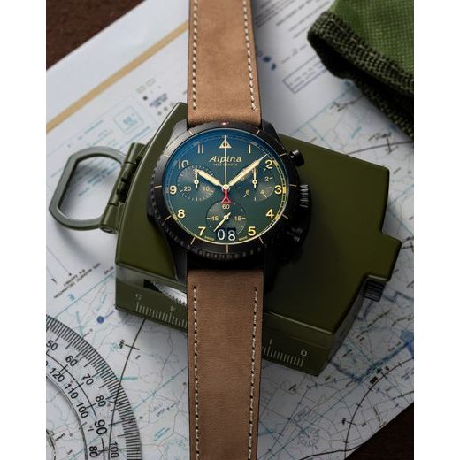 ALPINA STARTIMER PILOT QUARTZ CHRONOGRAPH BIG DATE AL-372GR4FBS26 - STARTIMER PILOT CHRONOGRAPH - ZNAČKY