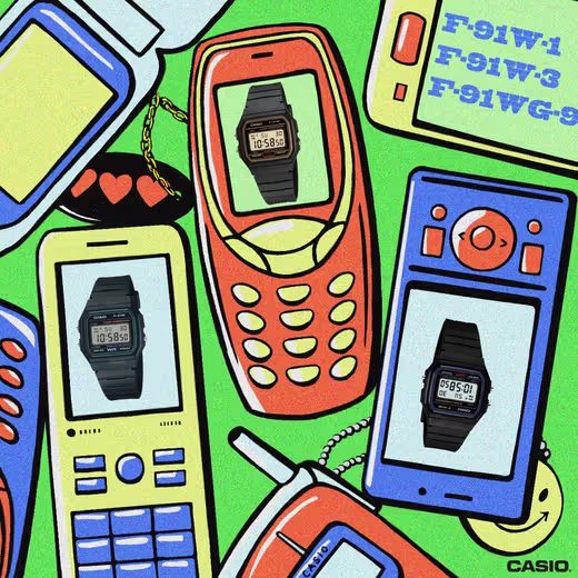 CASIO COLLECTION VINTAGE F-91W-1YEG - CLASSIC COLLECTION - ZNAČKY