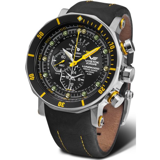 VOSTOK EUROPE LUNOCHOD-2 MULTIFUNCIONAL LINE YM86-620A505 – ŽLTÝ GUMOVÝ REMIENOK - LUNOCHOD-2 - ZNAČKY