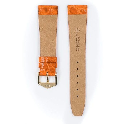 ŘEMÍNEK HIRSCH PRESTIGE 1 CROCODILE - ORANŽOVÝ, LESK - REMIENKY - OSTATNÉ