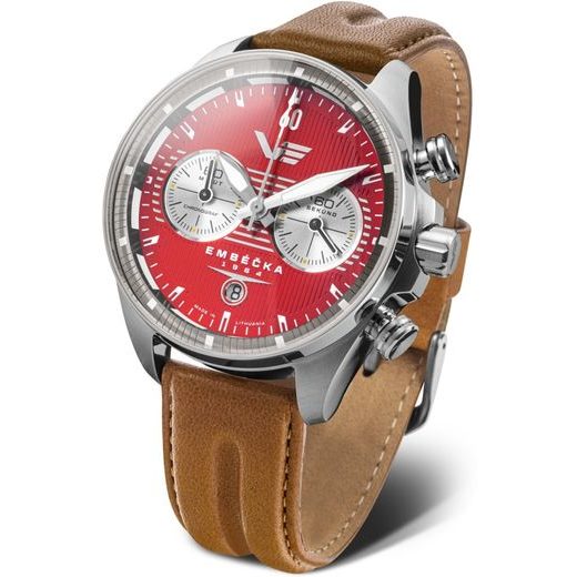 VOSTOK EUROPE LIMITOVANÁ EDÍCIA EMBÉČKA CHRONO LINE 6S21-325A492 – HNEDÝ KOŽENÝ REMIENOK - EMBÉČKA - ZNAČKY