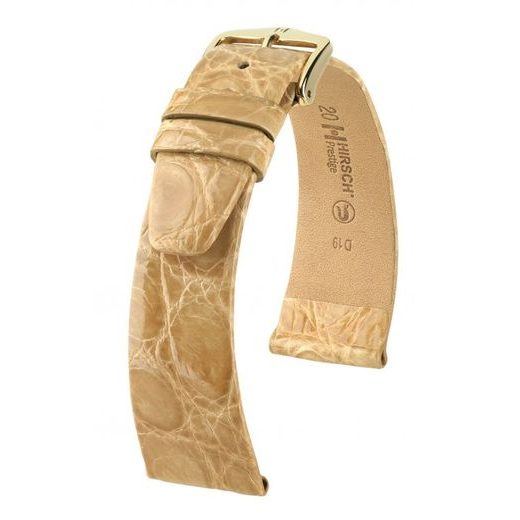 ŘEMÍNEK HIRSCH PRESTIGE 1 CROCODILE - BÉŽOVÝ, LESK - REMIENKY - OSTATNÉ
