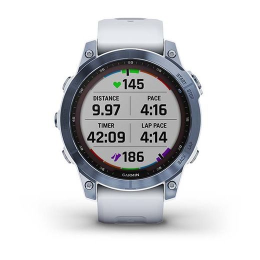 GARMIN FENIX 7 PRO SAPPHIRE SOLAR TITAN BLUE/ WHITE SILICONE BAND - 010-02540-25 - FENIX 7 - ZNAČKY