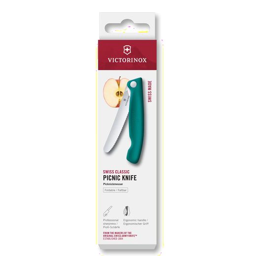 PIKNIKOVÝ NÔŽ VICTORINOX SWISS CLASSIC WAVY 11 CM ZELENÝ 6.7834.FC1 - VRECKOVÉ NOŽE - OSTATNÉ