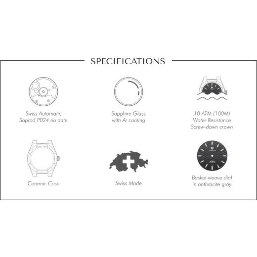 NIVADA GRENCHEN F77 BLACK CERAMIC BRAIDED - F77 - ZNAČKY