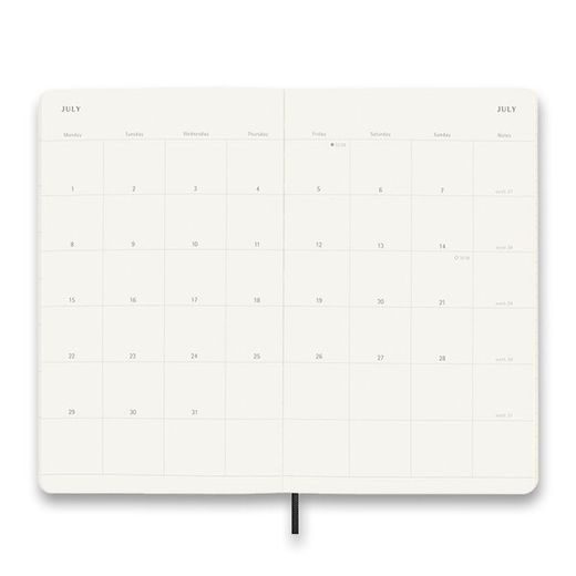 DIÁŘ MOLESKINE 2024 ČERNÝ - MĚSÍČNÍ - MĚKKÉ DESKY - L 1206/5726017 - DIÁRE A ZÁPISNÍKY - OSTATNÉ