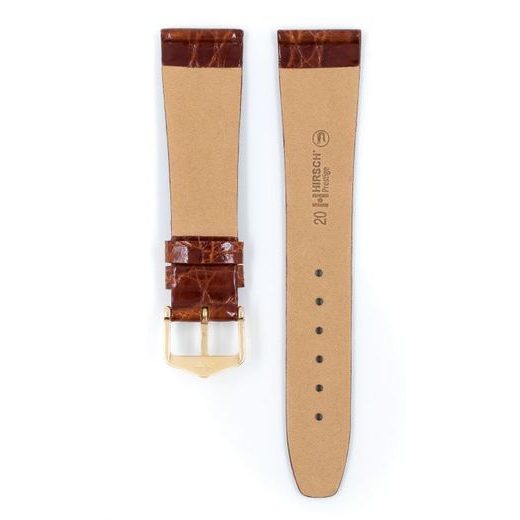 ŘEMÍNEK HIRSCH PRESTIGE 1 CROCODILE - ZLATOHNĚDÝ, LESK - REMIENKY - OSTATNÉ