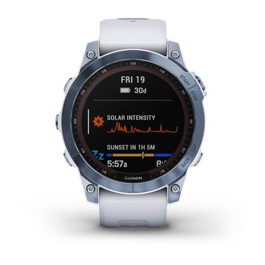GARMIN FENIX 7 PRO SAPPHIRE SOLAR TITAN BLUE/ WHITE SILICONE BAND - 010-02540-25 - FENIX 7 - ZNAČKY
