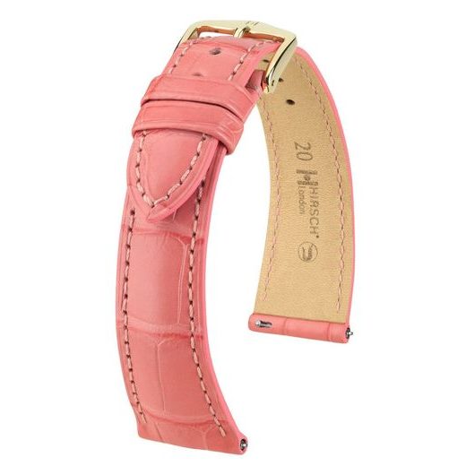 ŘEMÍNEK HIRSCH LONDON ALLIGATOR - TMAVĚ RŮŽOVÝ, MAT - REMIENKY - OSTATNÉ