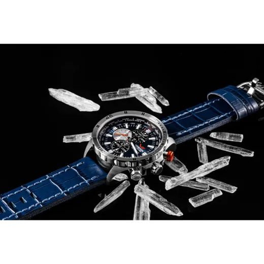 VOSTOK EUROPE ALMAZ MULTIFUNCTIONAL LINE YM26-320A652 – ČIERNY GUMOVÝ REMIENOK - ALMAZ SPACE STATION - ZNAČKY