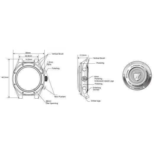 NIVADA GRENCHEN F77 CHRONOGRAPH MECAQUARTZ CARBON 38 MM - F77 - ZNAČKY