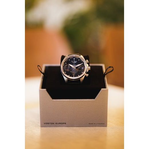 VOSTOK EUROPE LIMITOVANÁ EDICE EMBÉČKA CHRONO LINE 6S21-325A497 – ČIERNY KOŽENÝ REMIENOK - EMBÉČKA - ZNAČKY