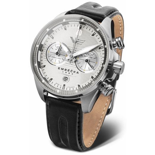 VOSTOK EUROPE LIMITOVANÁ EDICE EMBÉČKA CHRONO LINE 6S21-325A491 – ČIERNY KOŽENÝ REMIENOK - EMBÉČKA - ZNAČKY