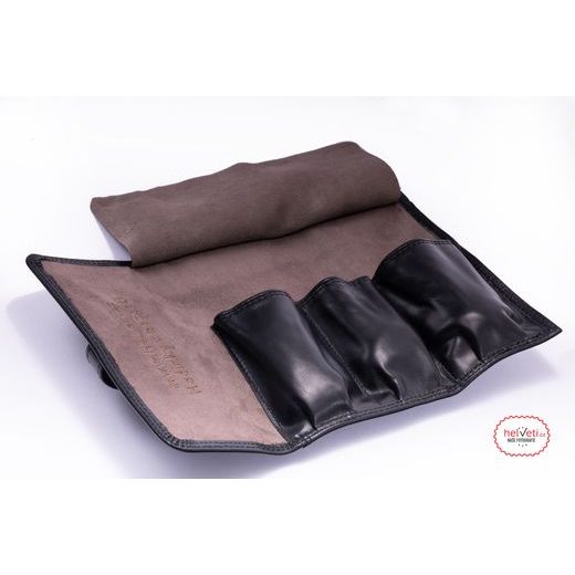 KOŽENÉ ROLOVACIE CESTOVNÉ PUZDRO HELVETI - ČIERNÉ - BOXY NA HODINKY - OSTATNÉ