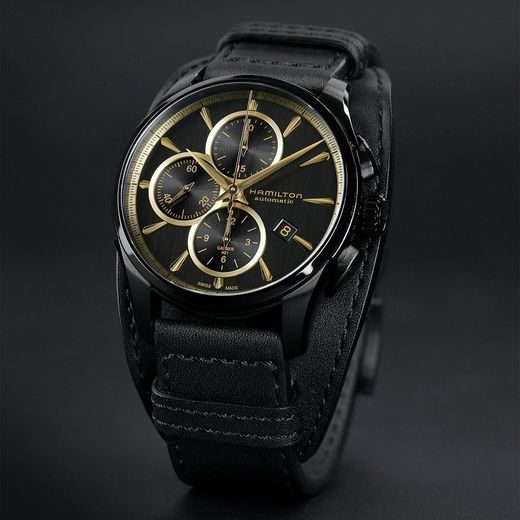 HAMILTON JAZZMASTER BLACK & GOLD AUTO CHRONO H32506730 - JAZZMASTER - ZNAČKY