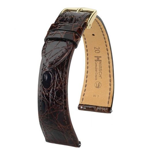 ŘEMÍNEK HIRSCH GENUINE CROCO 1 - HNĚDÝ, LESK - REMIENKY - OSTATNÉ
