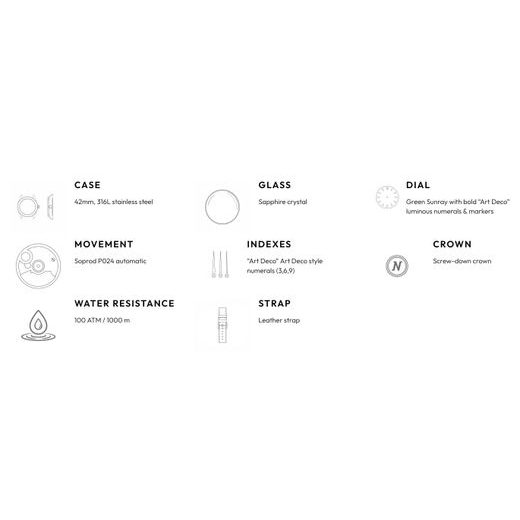 ČÍSLICE NIVADA GRENCHEN DEPTHMASTER - BLACK AND GREEN - DEPTHMASTER - ZNAČKY