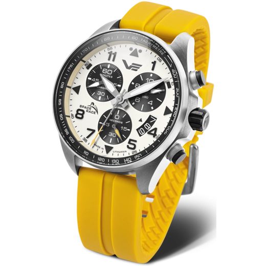 VOSTOK EUROPE SPACE RACE CHRONO LINE 6S30-325A743 – ŽLTÝ GUMOVÝ REMIENOK - SPACE RACE - ZNAČKY