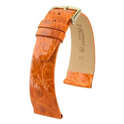 ŘEMÍNEK HIRSCH PRESTIGE 1 CROCODILE - ORANŽOVÝ, LESK - REMIENKY - OSTATNÉ
